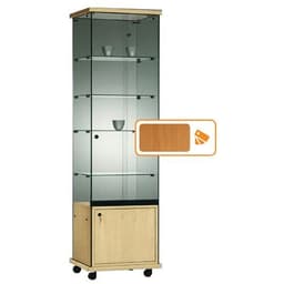 Vitrine Easy E5 - Avec armoire basse et éclairage socle Hêtre - Image 4