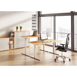 Bureau droit hauteur réglable électrique Evol 160x80 cm Plateau Hêtre - Image 2