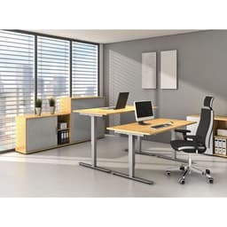Bureau droit hauteur réglable électrique Evol 160x80 cm Plateau Hêtre - Image 3