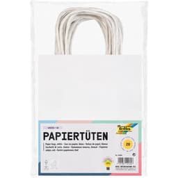Sac en papier blanc vergé à décorer (Lot de 20) - Image principale