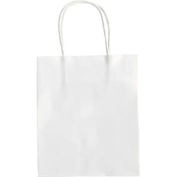 Sac en papier blanc vergé à décorer (Lot de 20) - Image 2
