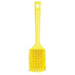 Lot de 10 Brosse à main manche court, 300 mm, dur, jaune - Image 2