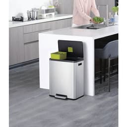 Poubelle à pédale Ecocasa II Recycling Step Bin 36+24 L inox - Image 4