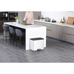 Poubelle à pédale Essential Recycler Step Bin 20+9 L blanc - Image 6