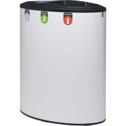 Poubelle tri sélectif Lune Binc 3flux couvercle ouvert Blanc - Image 5