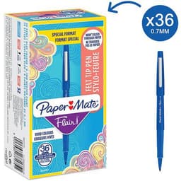Lot de 36 Stylo feutre Paper Mate Flair bleu format économique 30+6 - Image 6