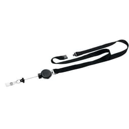 Lacet textile avec enrouleur pour badge - noir - Image principale