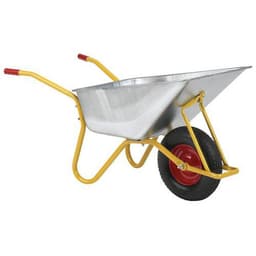 Brouette de jardin cuve galvanisée 110 L/200 kg avec butée - Roues pneumatiques - Image principale