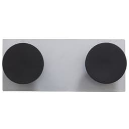 Patère magnétique 2 accroches Noir Gris métal - Image principale