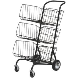 Chariot à courrier à roulettes avec 3 paniers amovibles - Image principale