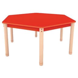 Table Classik hexagonale réglable T0 à T3 - piètement bois hêtre - Image 2