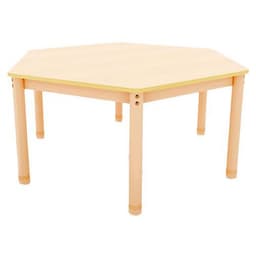 Table Classik hexagonale réglable T3 à T4 - piètement bois hêtre - Image principale