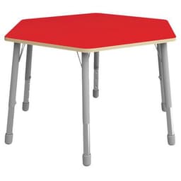 Table Eko hexagonale ø 140 cm réglable T1 à T3 - rouge - Image principale