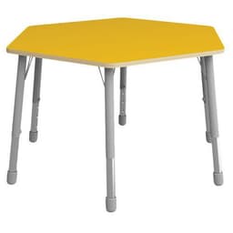 Table Eko hexagonale ø 140 cm réglable T1 à T3 - jaune - Image principale