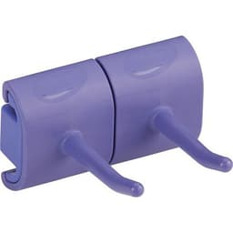 Lot de 5 Support mural hygiénique - Double crochet - 8,3cm - Violet - Image principale