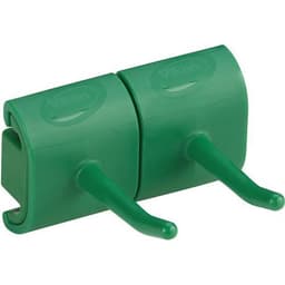 Lot de 5 Support mural hygiénique - Double crochet - 8,3cm - Vert - Image principale