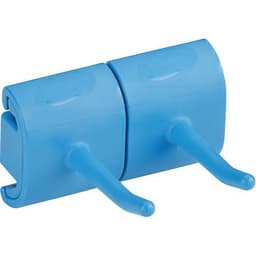 Lot de 5 Support mural hygiénique - Double crochet - 8,3cm - Bleu - Image principale
