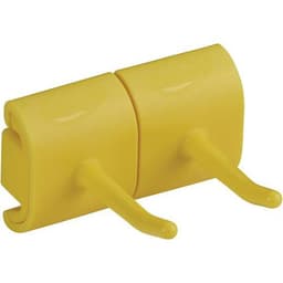 Lot de 5 Support mural hygiénique - Double crochet - 8,3cm - Jaune - Image principale