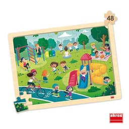 Lot de 4 puzzles 'Les explorations' de 48 pièces en bois. - Image 8