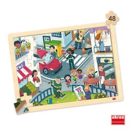 Lot de 4 puzzles 'Les explorations' de 48 pièces en bois. - Image 5