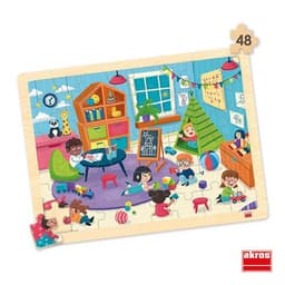 Lot de 4 puzzles 'Les explorations' de 48 pièces en bois. - Image 3
