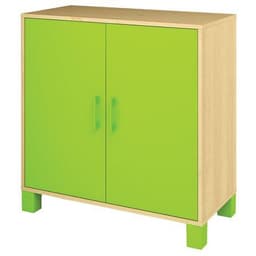 Armoire basse Confetti avec pieds 2 portes bouleau/vert - Image principale