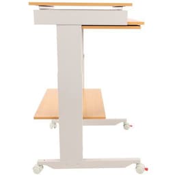 Poste informatique Twin 6820 plateau Hêtre structure Gris clair - Image 4