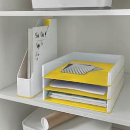 Lot de 4 Corbeille à courrier Dual  - jaune - Leitz - Image 3