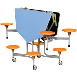 Table mobile Octogonale Solution 8 sièges L156cm T3 gris/bleu ciel - Image 3