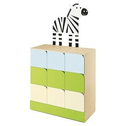 Meuble 9 cases avec portes - zèbre - Image principale