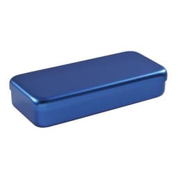 Boite aluminium 21 x 10 x 3 cm bleu - Image principale