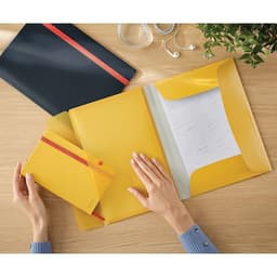 10 Chemise 3 rabats polypropylène avec pochette Leitz Cosy jaune - Image 3