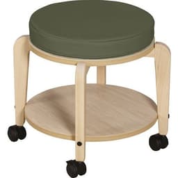 Tabouret adulte Lili T3 assise bois/coussin kaki - Image principale