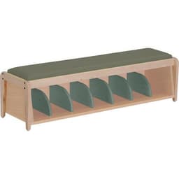Banc d'accueil assise bois coloris kaki Lili - Image principale