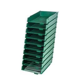 Corbeille à courrier ajourée antichoc souple, dim. 34x25x6,5 cm (Ensemble de 10) - Vert - Image principale