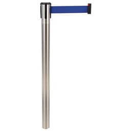 Poteau chromé à sangle 2 m - sangle bleue - Image 3