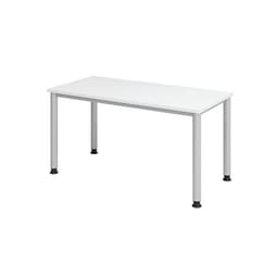 Bureau droit pieds ronds 140 cm Blanc - Image 3