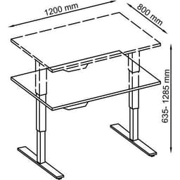 Bureau électrique mémoire 120 x 80 cm Hêtre - Image 3