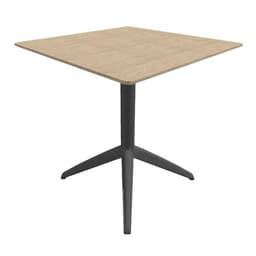 Table DOCK 60x60 cm pied anthracite plateau chêne - Image principale
