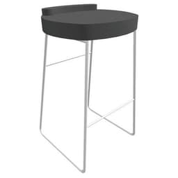 Tabouret POLO assise Gris souris pied Blanc - Image principale