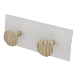 Patère murale ALFONSE Blanc 2 têtes Frêne - Image principale