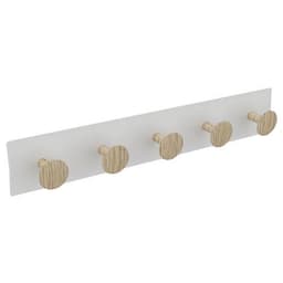 Patère murale ALFONSE Blanc 5 têtes Frêne - Image principale