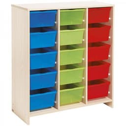 Meuble haut 15 bacs multicolores - Teinte Bouleau - Image principale