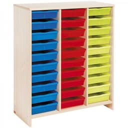 Meuble haut 30 bacs multicolores - Teinte Bouleau - Image principale