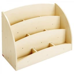 Bac à livres présentoir à roulettes 9 compartiments - Teinte bouleau - Image principale