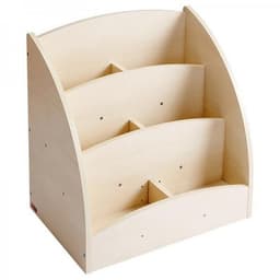 Bac à livres présentoir à roulettes 6 compartiments - Teinte bouleau - Image principale