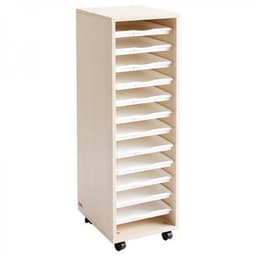 Colonne haute MobiNathan 12 plateaux blancs - Teinte bouleau - Image principale