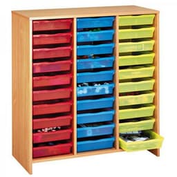 Meuble haut 30 bacs multicolores hêtre MobiNathan - Image principale