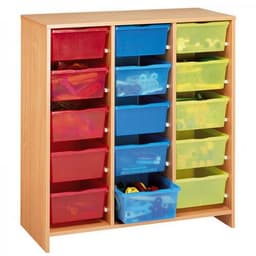 Meuble haut 15 bacs multicolores hêtre MobiNathan - Image principale