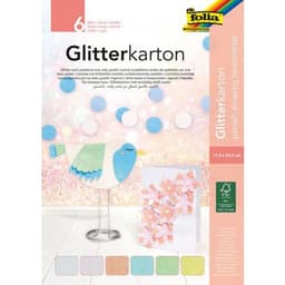 Pochette de 6 feuilles 17 x 24.5 cm carton pailleté pastel 300 g - Image principale
